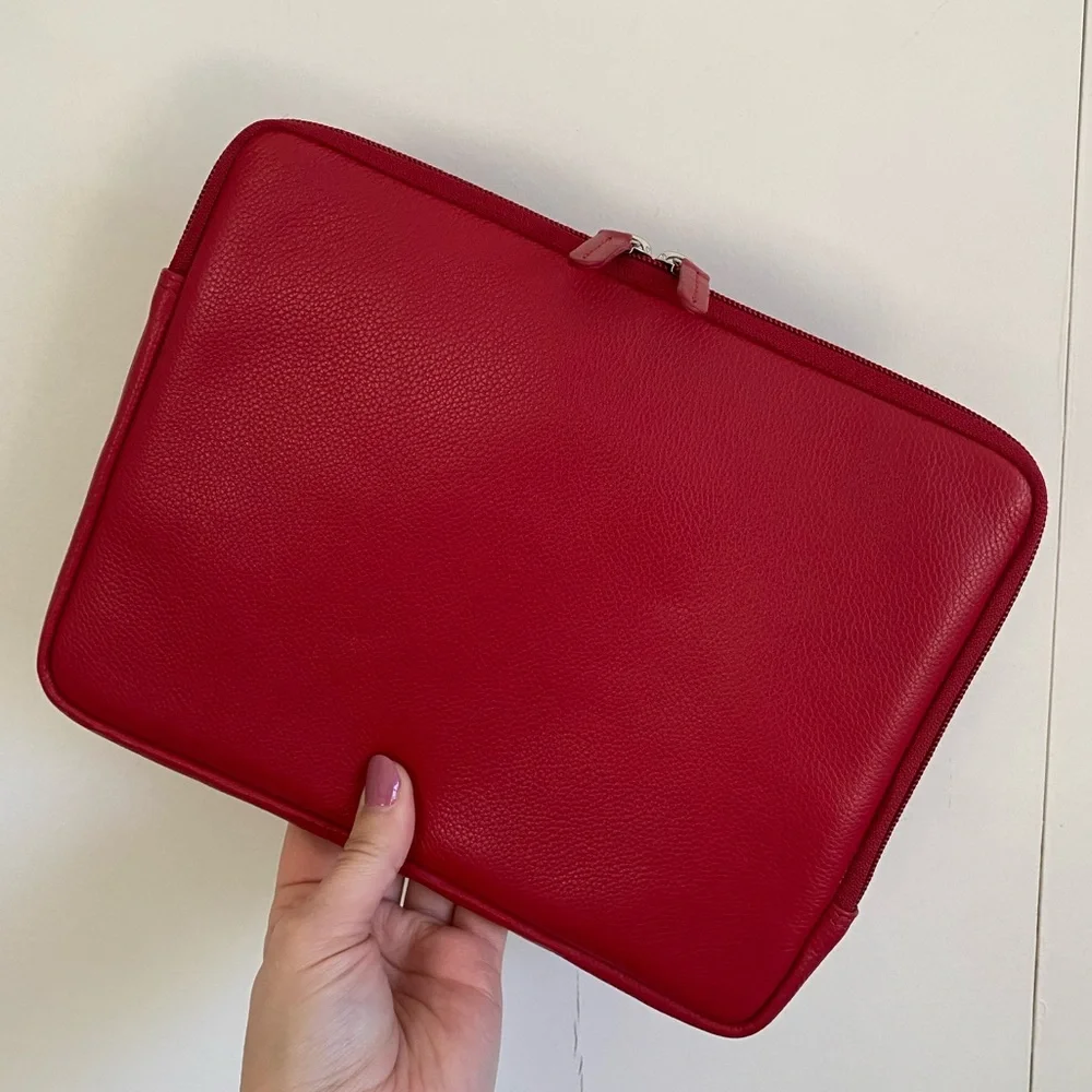Red Leather Tablet Sleeve